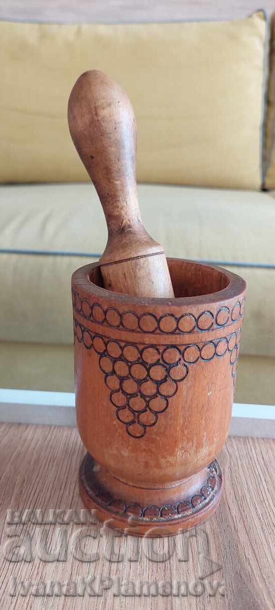 Mortar din lemn retro pentru colecționari Mortar din lemn retro pentru colecționari