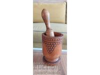 Wooden retro mortar for collectors