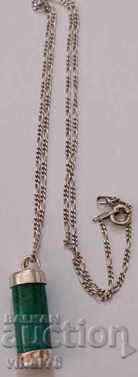 Silver pendant - turquoise capsule - 5 Silver pendant - turquoise capsule - 5