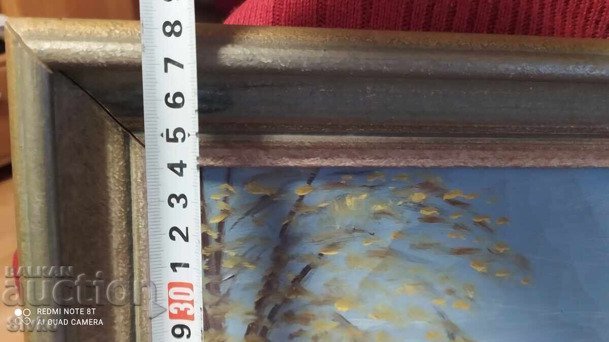 Картина масло дърво къща брези подпис с цена 49.99 лв. | € 25.56 Картина масло дърво къща брези подпис с цена 49.99 лв. | € 25.56