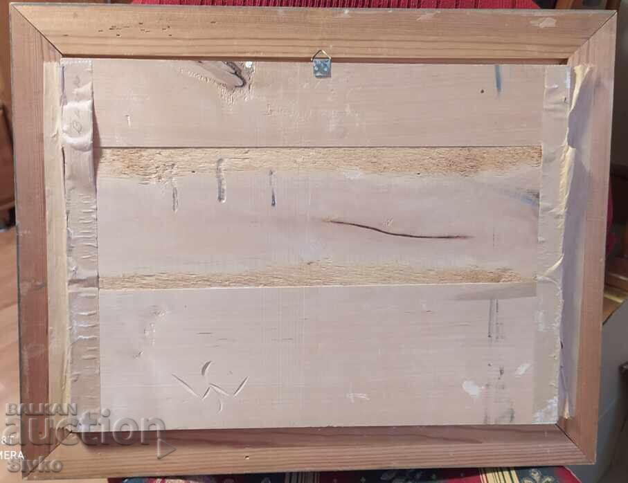 Картина масло дърво къща брези подпис - 7 Картина масло дърво къща брези подпис - 7