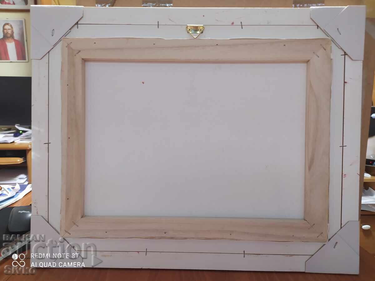 Delivery of Oil painting canvas vase with flowers and letter Delivery of Oil painting canvas vase with flowers and letter