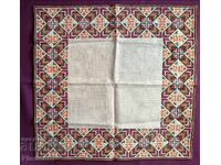 Hand-embroidered square, tapestry type.