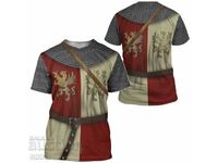 T-shirt with a print of medieval armor of a boyar knight