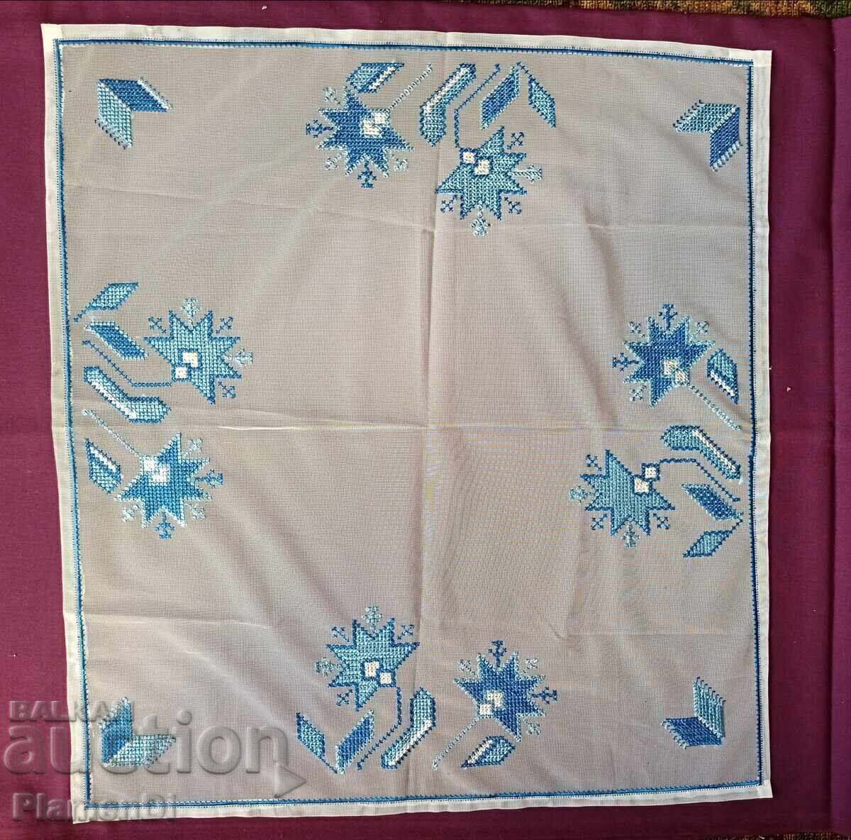 Hand embroidered tulle check Hand embroidered tulle check