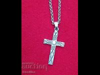 Silver chain + silver cross