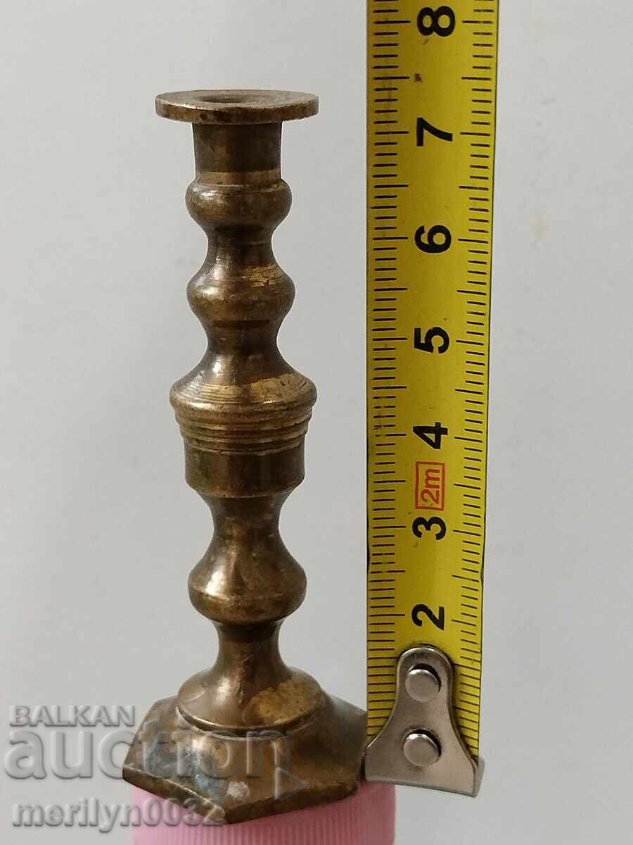 Old bronze candlestick minion candle - 5 Old bronze candlestick minion candle - 5