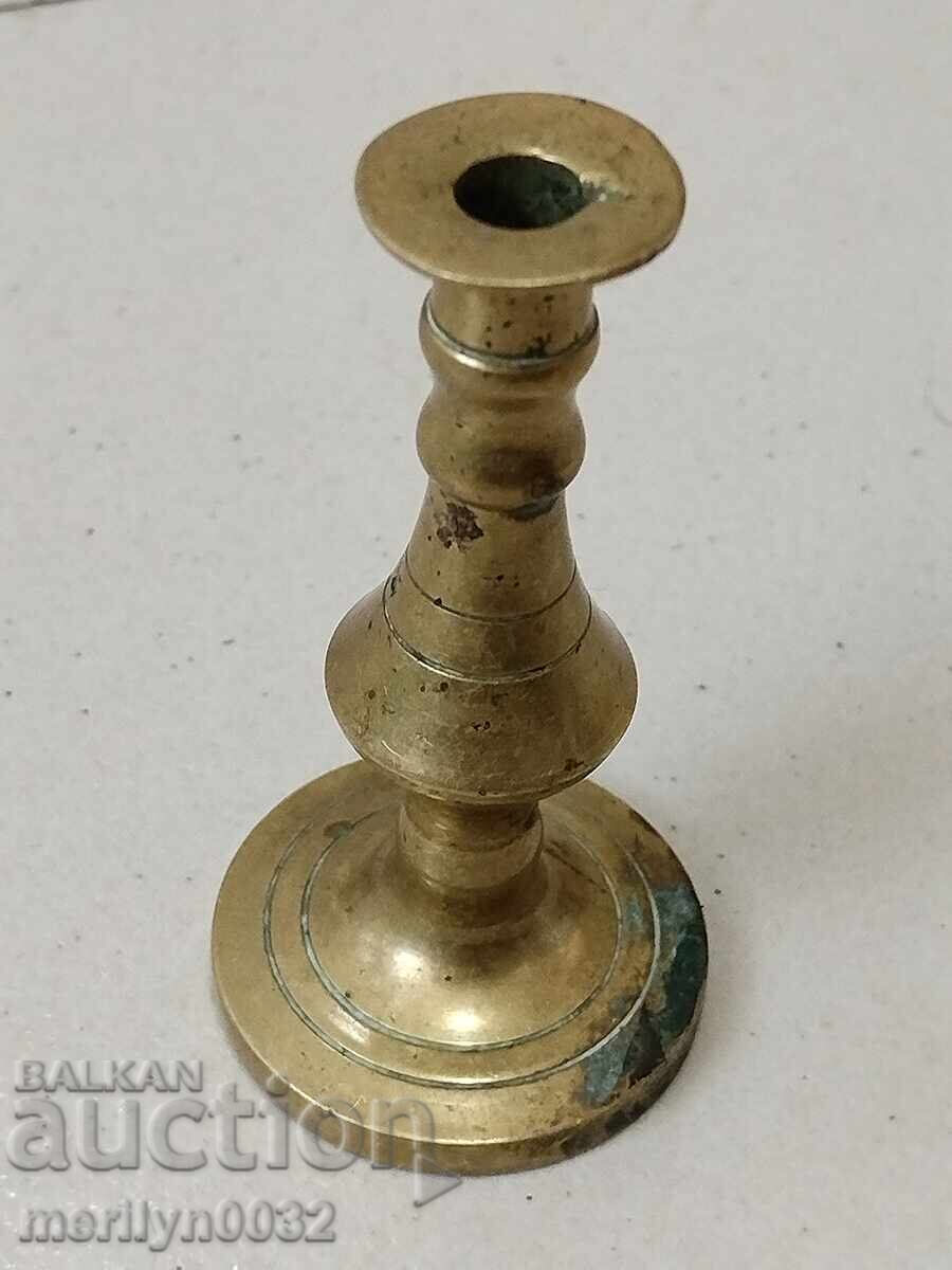 Old bronze candlestick minion candle - 7 Old bronze candlestick minion candle - 7