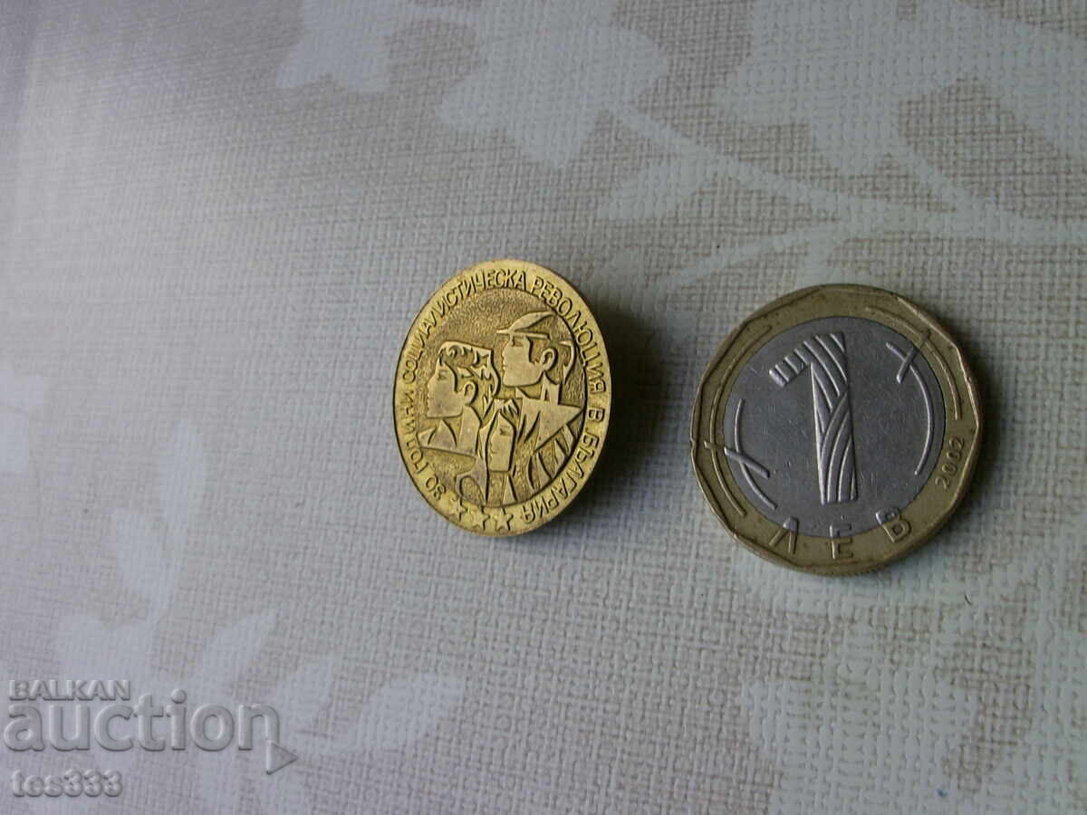 значка 30 години социалистическа революция в България бронз с цена € 1.02 | 1.99 лв. значка 30 години социалистическа революция в България бронз с цена € 1.02 | 1.99 лв.