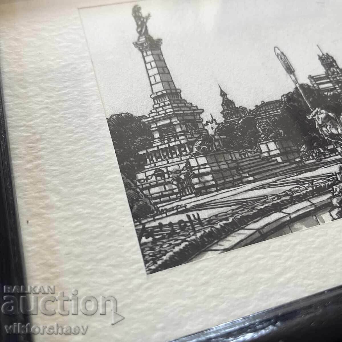 Dimitar Sterev small painting - “Architectural Landscape from Ruse” with price 125.00 BGN | € 63.91 Dimitar Sterev small painting - “Architectural Landscape from Ruse” with price 125.00 BGN | € 63.91