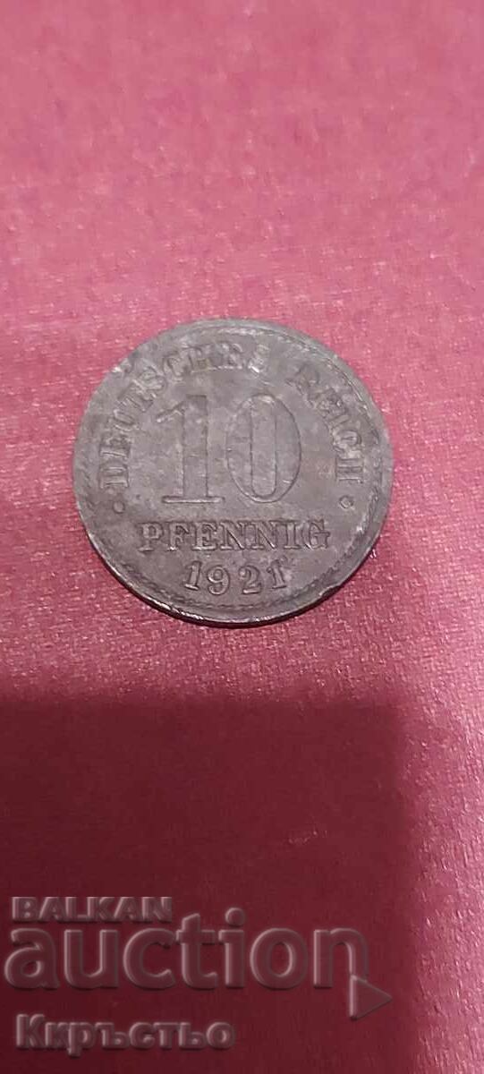 10 pfenning 1921 Από 1 αγ.