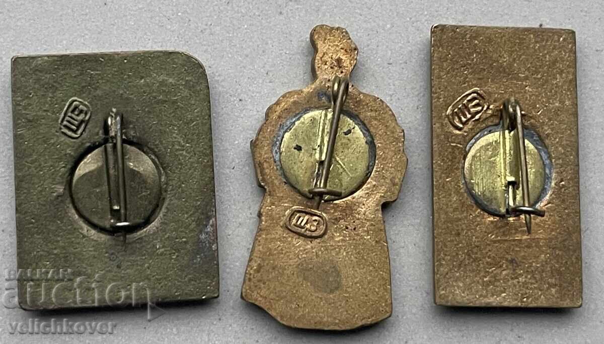 39613 USSR lot of 3 signs company Russian souvenir enamel 60s. with price 15.00 BGN | € 7.67