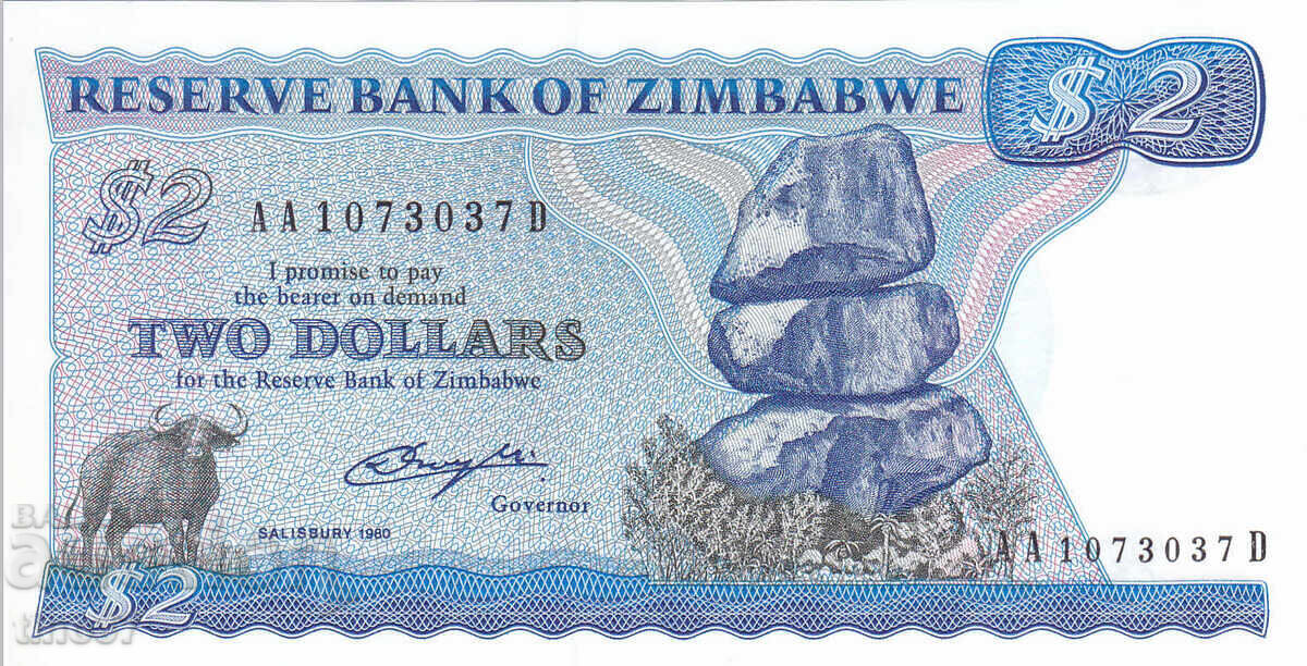 tino37- ZIMBABWE - 2 DOLARI - 1980 - UNC cu preț € 4.90 | 9.58 BGN tino37- ZIMBABWE - 2 DOLARI - 1980 - UNC cu preț € 4.90 | 9.58 BGN