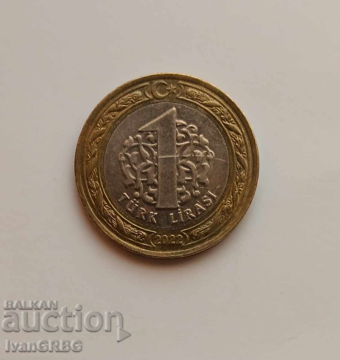 1 lira Turkey 2022 Turkish coin 1 lira 2022 Turkey with price 0.40 BGN | € 0.20 1 lira Turkey 2022 Turkish coin 1 lira 2022 Turkey with price 0.40 BGN | € 0.20