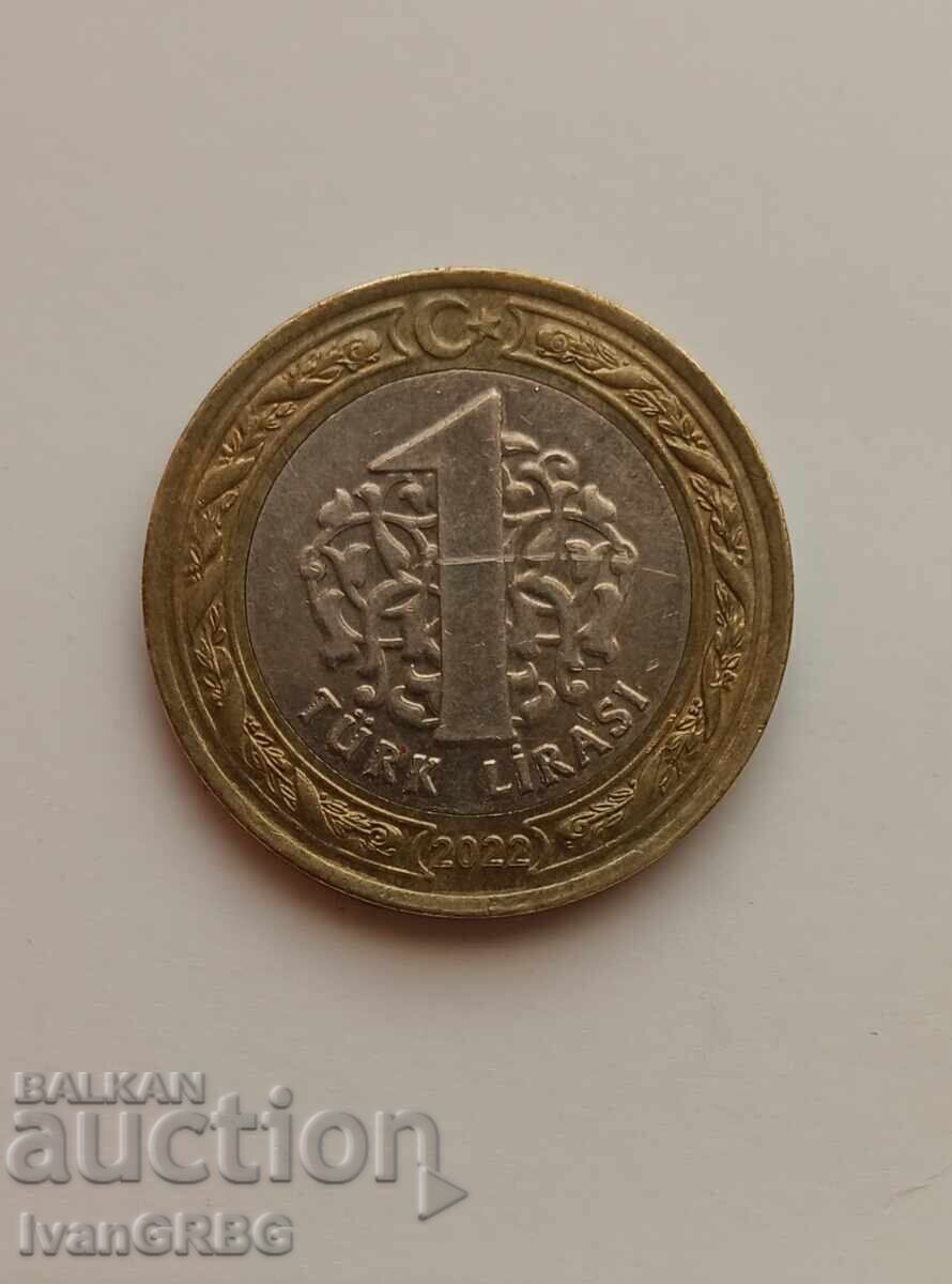 Auction 1 lira Turkey 2022 Turkish coin 1 lira 2022 Turkey Auction 1 lira Turkey 2022 Turkish coin 1 lira 2022 Turkey