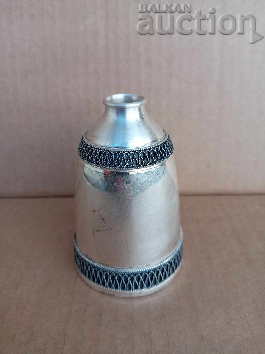 Auction souvenir silver-plated container for alcohol vodka cognac USSR 70s Auction souvenir silver-plated container for alcohol vodka cognac USSR 70s