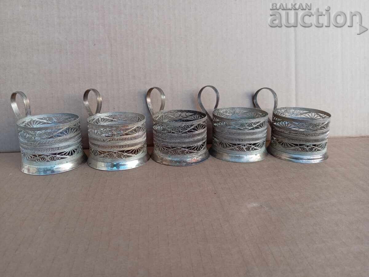 coasters filigree silver plated coasters 5 PCS with price 61.00 BGN | € 31.19 coasters filigree silver plated coasters 5 PCS with price 61.00 BGN | € 31.19