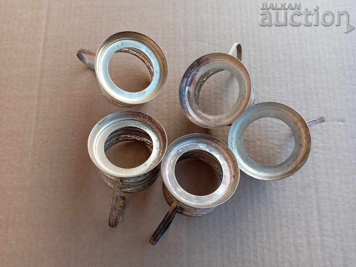 coasters filigree silver plated coasters 5 PCS - 6 coasters filigree silver plated coasters 5 PCS - 6