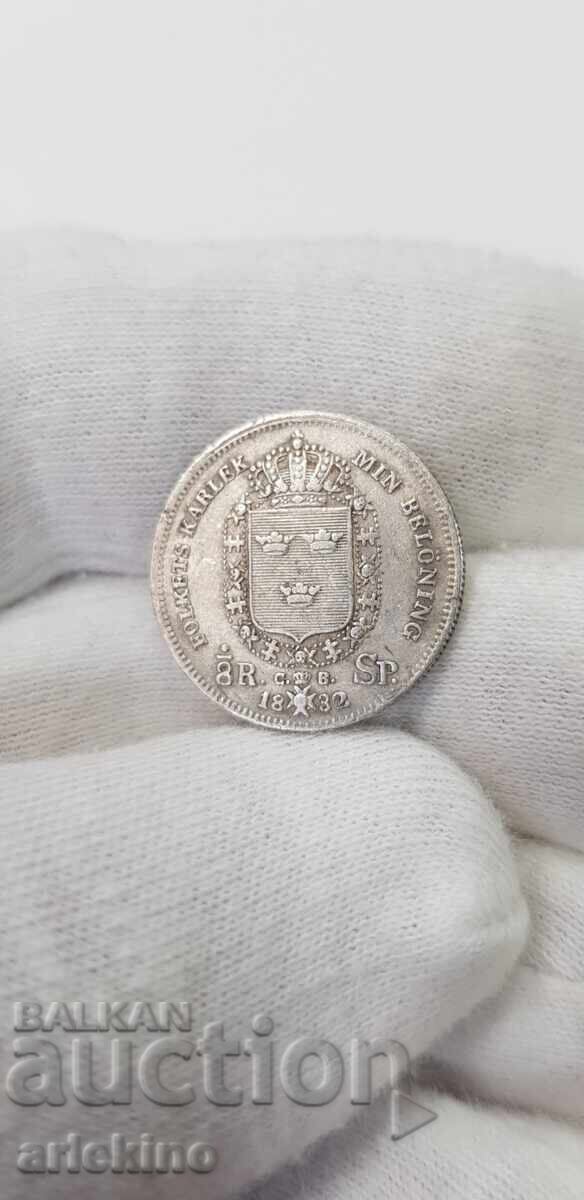 Very rare silver coin 1/8 Riksdaler 1832 Sweden