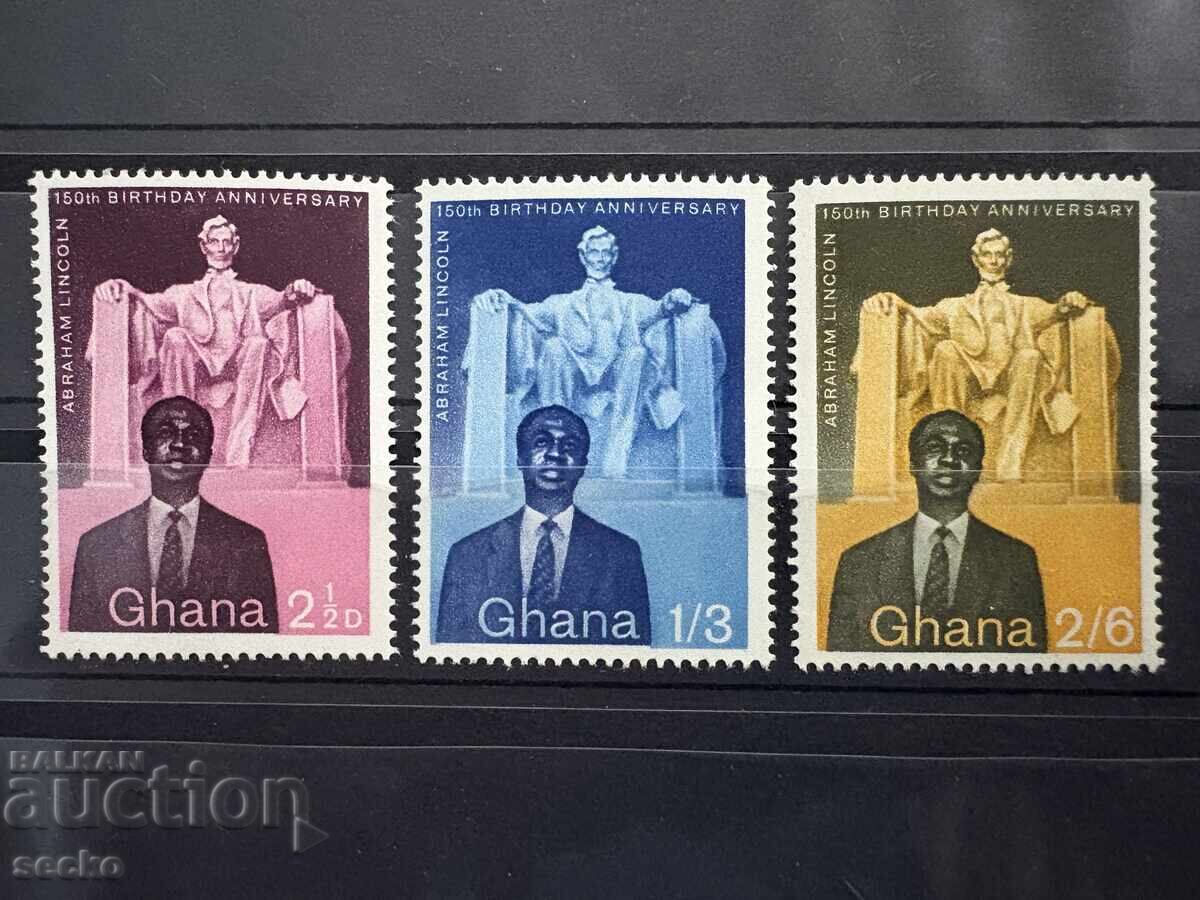 Ghana - 150 de ani de la nașterea lui Abraham Lincoln... (1959) MNH