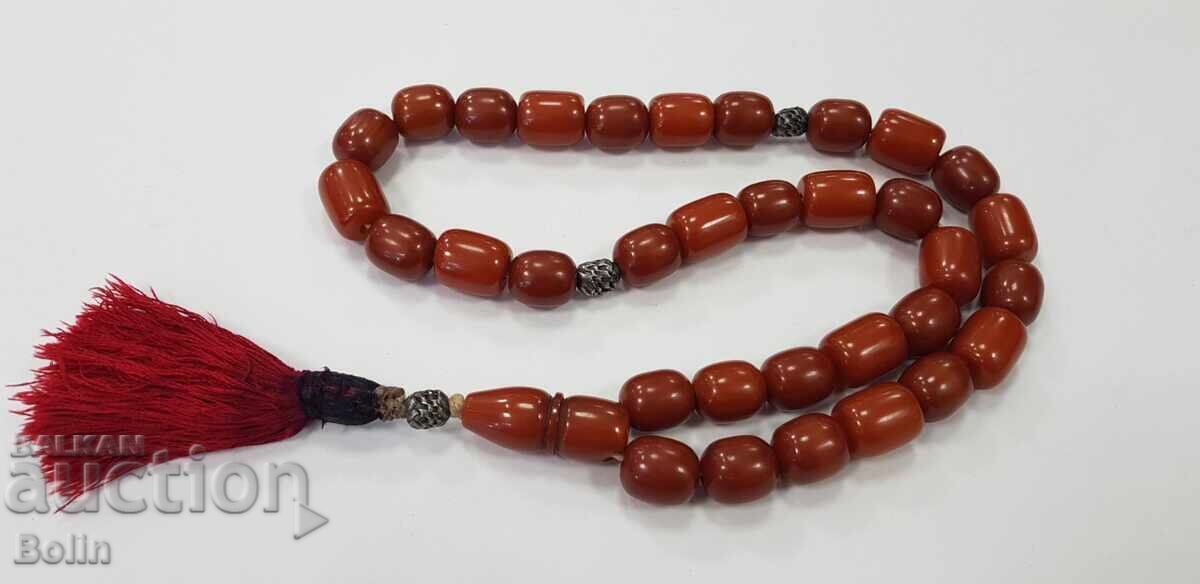 Auction Old rosary 33 beads - Katalin - Amber early 20th century Auction Old rosary 33 beads - Katalin - Amber early 20th century