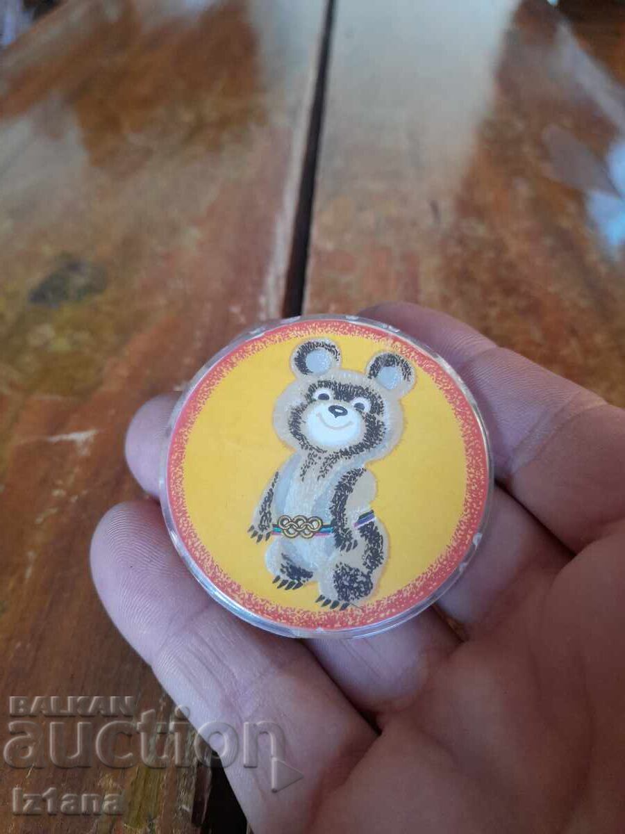 Old badge teddy bear Misha with price 8.00 BGN | € 4.09