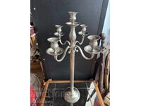 Antique metal candlestick, silver plated