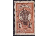 France/Martinique-1908-Regular-local girl,stamp