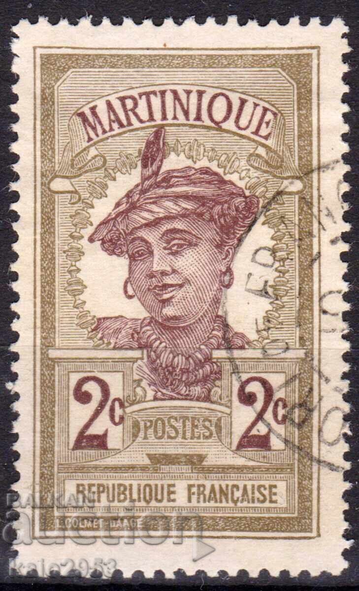 France/Martinique-1908-Regular-τοπική παρθενική, γραμματόσημο