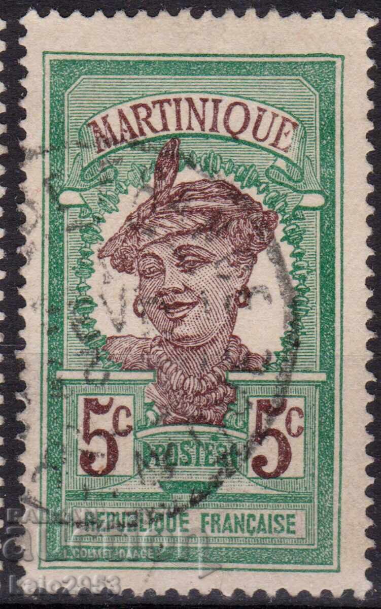 France/Martinique-1908-Regular-τοπική παρθενική, γραμματόσημο