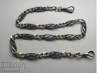 Silver Kustek chain chain with niello for pocket watch