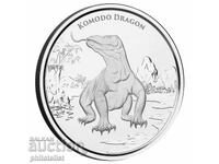 Tokelau 2022 - Komodo Dragon , 1 OZ , UNC Silver Coin