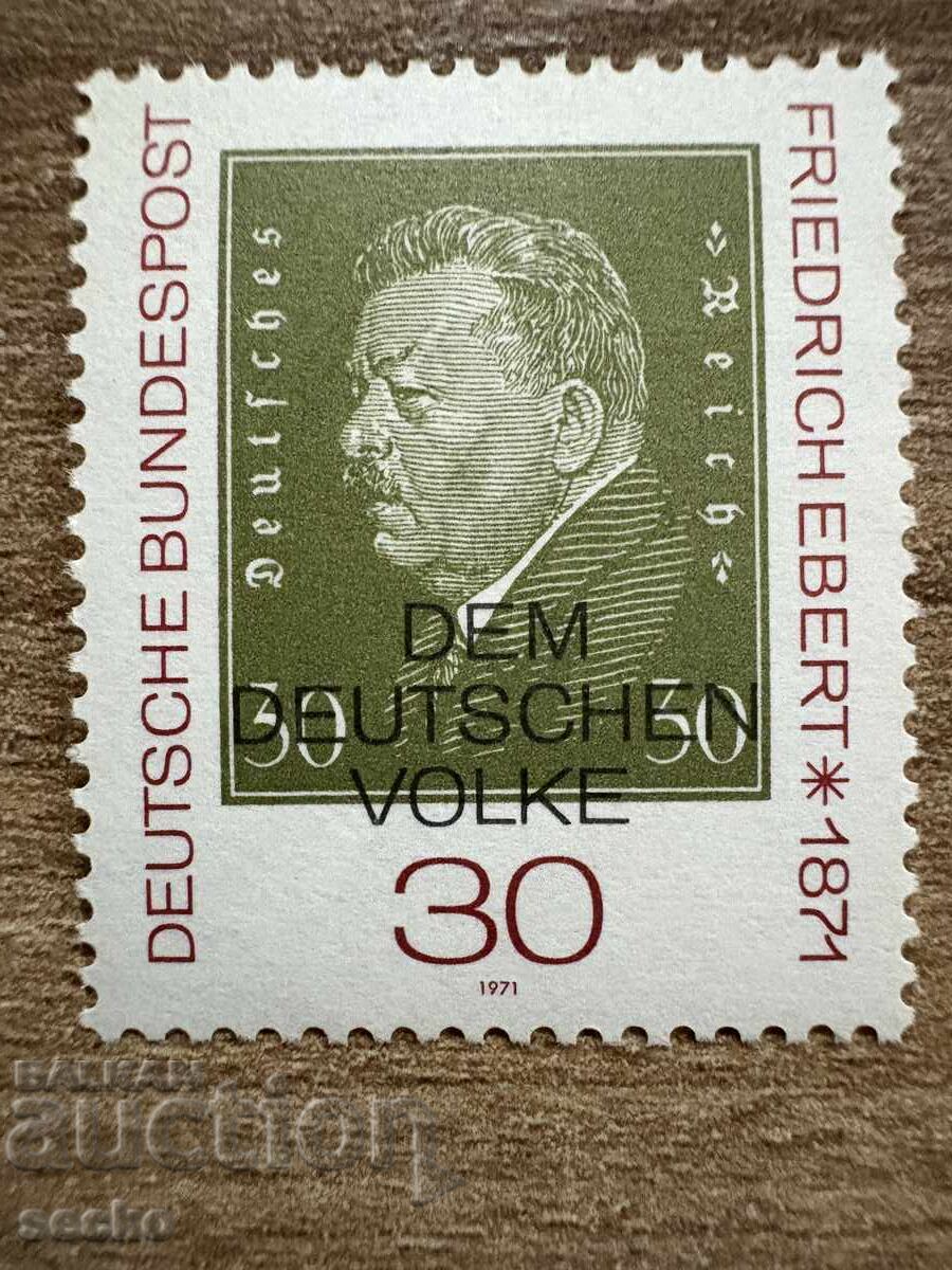 FRG/FRG - 100th anniversary of the birth of Friedrich Ebert (1971) MNH