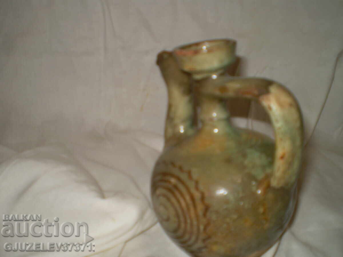 Auction 19c Antique Old Bulgarian Handmade Ceramic JUG / Auction 19c Antique Old Bulgarian Handmade Ceramic JUG /