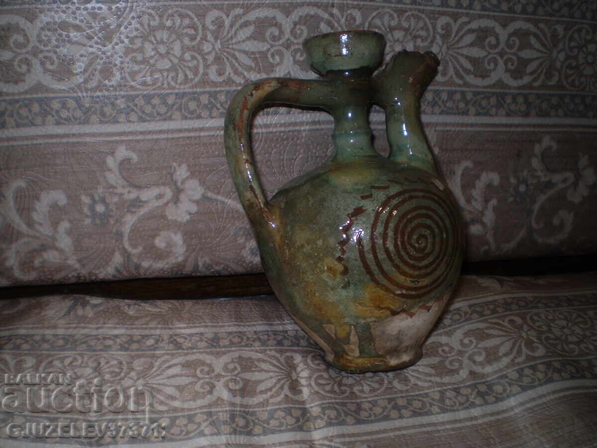 19c Antique Old Bulgarian Handmade Ceramic JUG / - 6 19c Antique Old Bulgarian Handmade Ceramic JUG / - 6