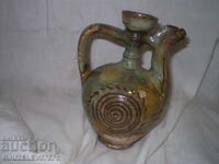 19c Antique Old Bulgarian Handmade Ceramic JUG /