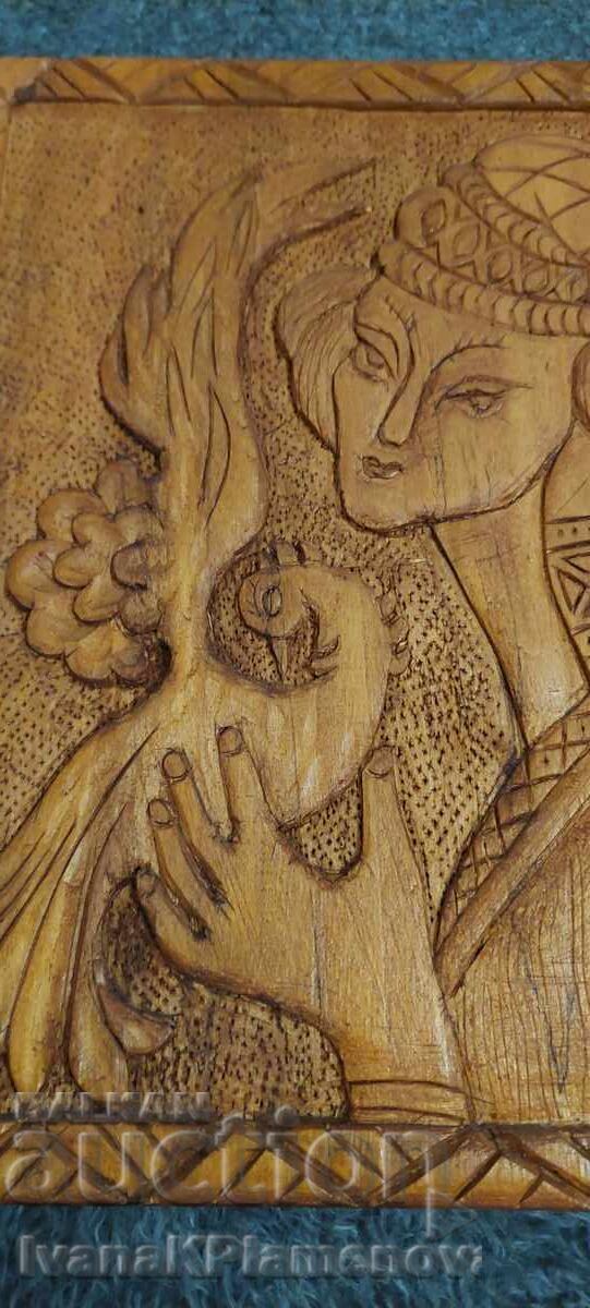 Доставка на Пано дърворезба за колекционери 26см 21см