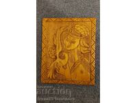 Panel wood carving for collectors 26cm 21cm