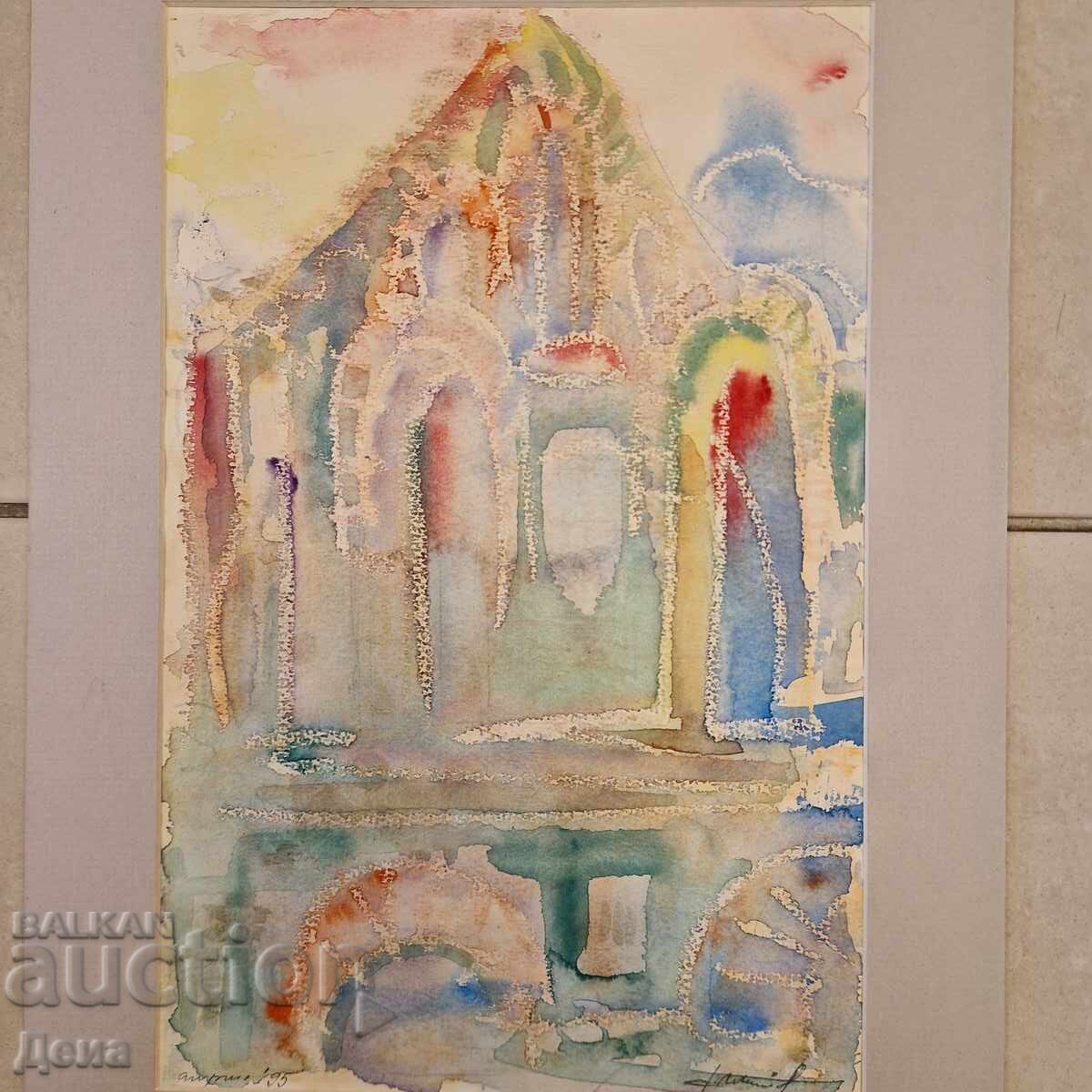 Interesting watercolor 1995. with price 45.00 BGN | € 23.01 Interesting watercolor 1995. with price 45.00 BGN | € 23.01