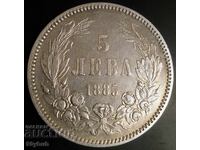 Principatul Bulgariei 1885 5 leva decent !!!