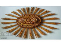 Rosette, ellipse, "sun" - wood carving for ceiling decoration