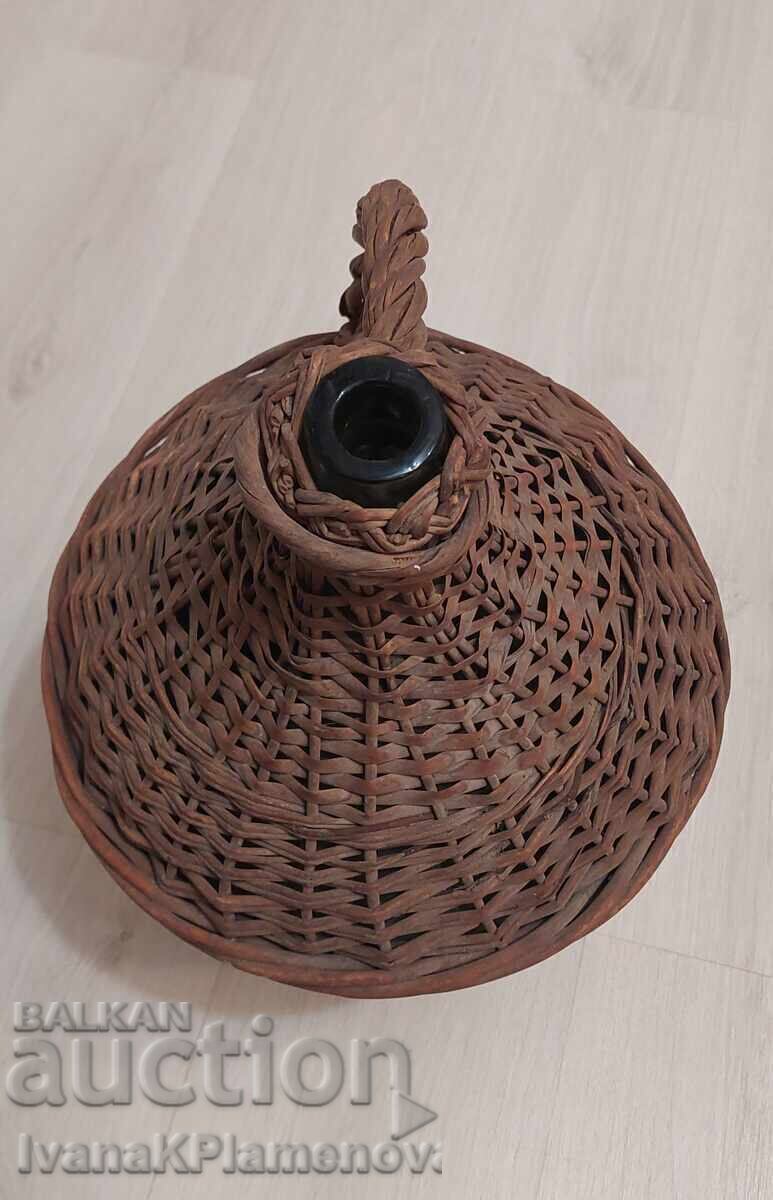 Vintage knitted damajana large height 45cm - 5 Vintage knitted damajana large height 45cm - 5