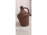 Vintage knitted damajana large height 45cm