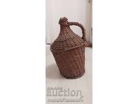 Vintage knitted damajana large height 45cm