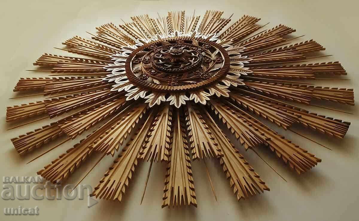 Wood carving, "sun" rosette, ceiling or wall decoration with price 69000.00 BGN | € 35279.14