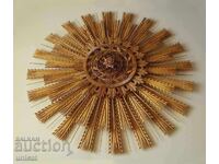 Wood carving, "sun" rosette, ceiling or wall decoration