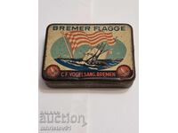 Antique metal tobacco box "Bremer Flagge" by C.F. Vo