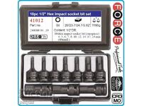 Socket set Impact sockets from 4mm to 19mm 10 pieces 1/2