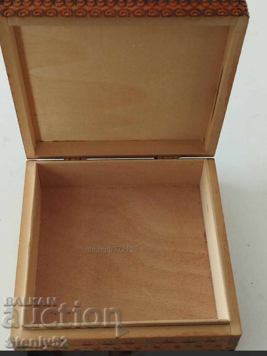 Old wooden pyrographed box from Soca. with price 30.00 BGN | € 15.34 Old wooden pyrographed box from Soca. with price 30.00 BGN | € 15.34