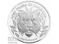 Cambodia 2022 - 3000 Riels – Tiger 1 OZ, Silver Coin